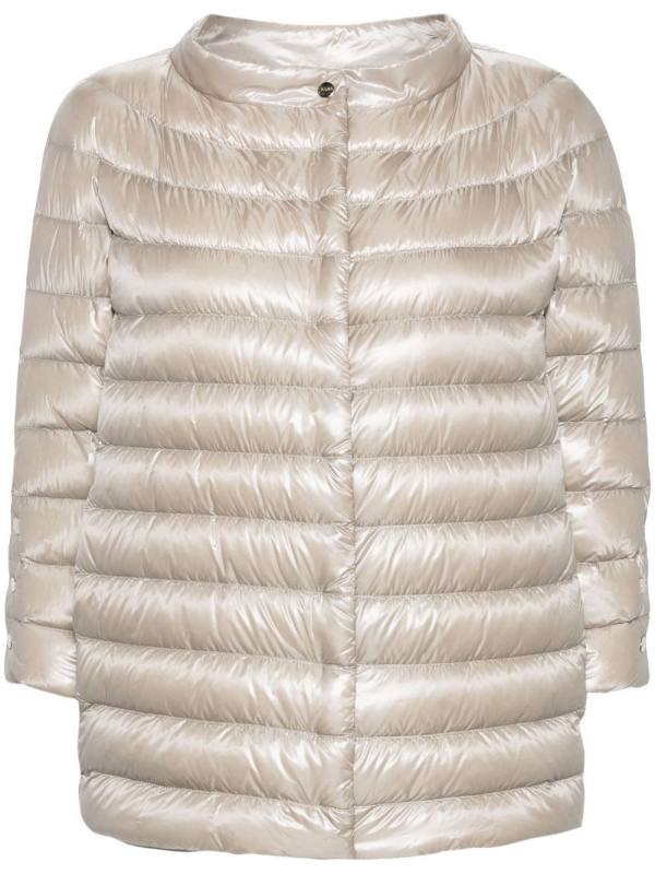 mock-neck down jacket