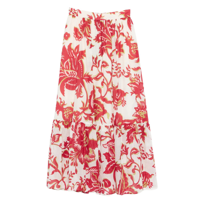 Etro Floral-print Tiered Maxi Skirt