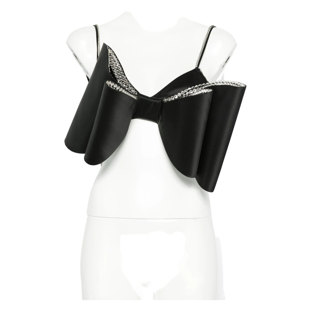 Mach & Mach Bow-detail Crystal-embellished Top