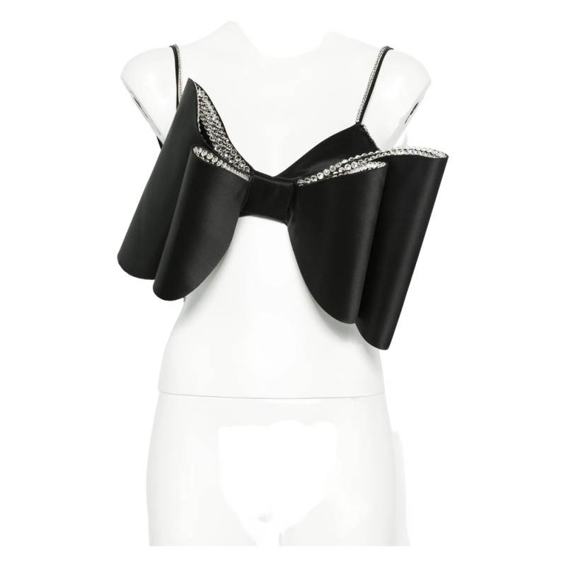 Mach & Mach Bow-detail Crystal-embellished Top