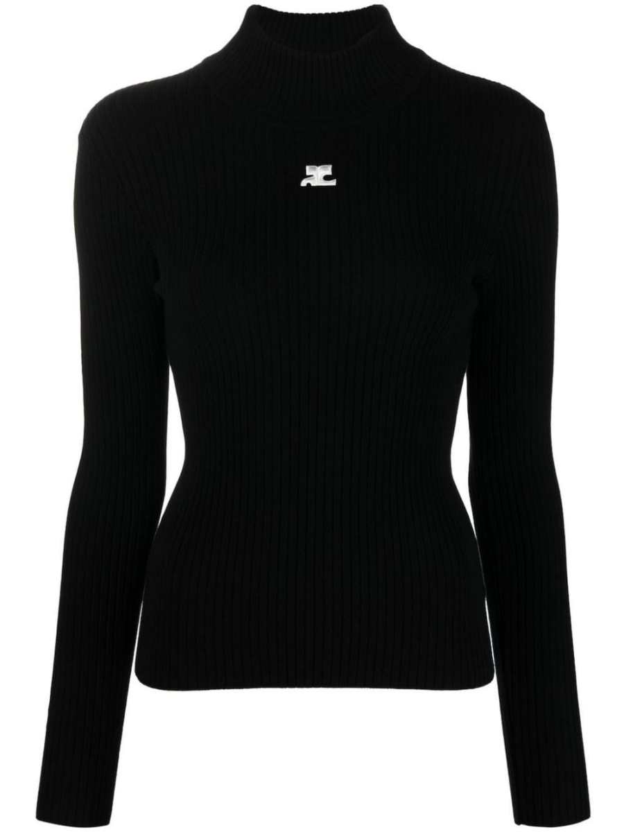 roll neck ribbed jumper