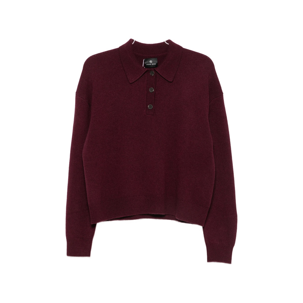 Anine Bing Button-up Collar Sweater