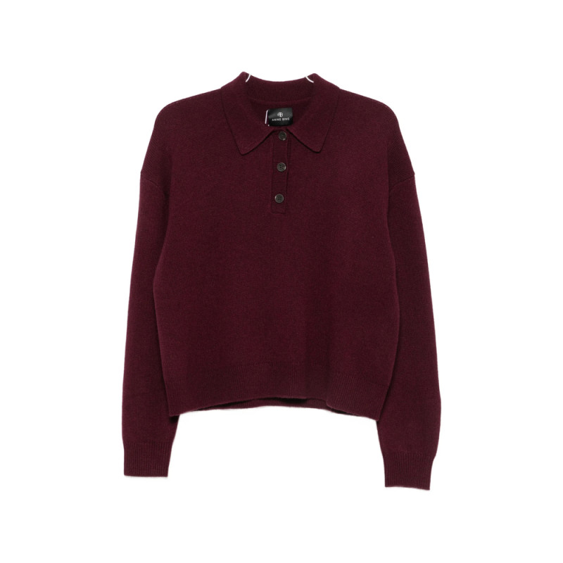 Anine Bing Button-up Collar Sweater