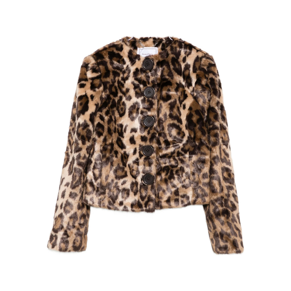 House Of Sunny Leopard-print Faux Fur Jacket