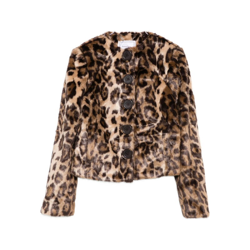 House Of Sunny Leopard-print Faux Fur Jacket