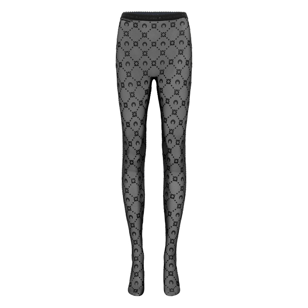 Marine Serre Moon-embroidered Mesh Tights