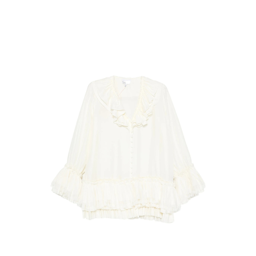 Ganni Ruffled Tiered Blouse