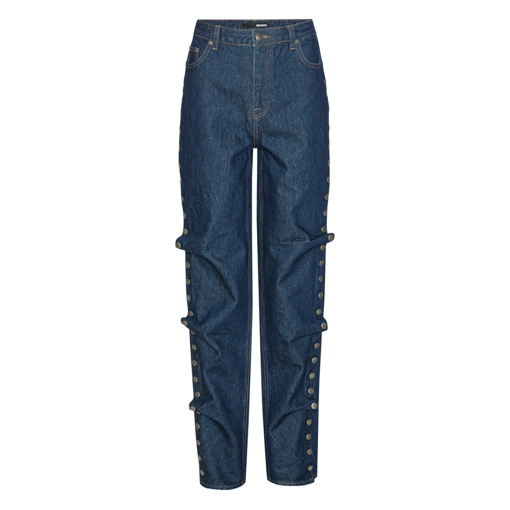 Rotate Buttoned Wide Leg Jeans