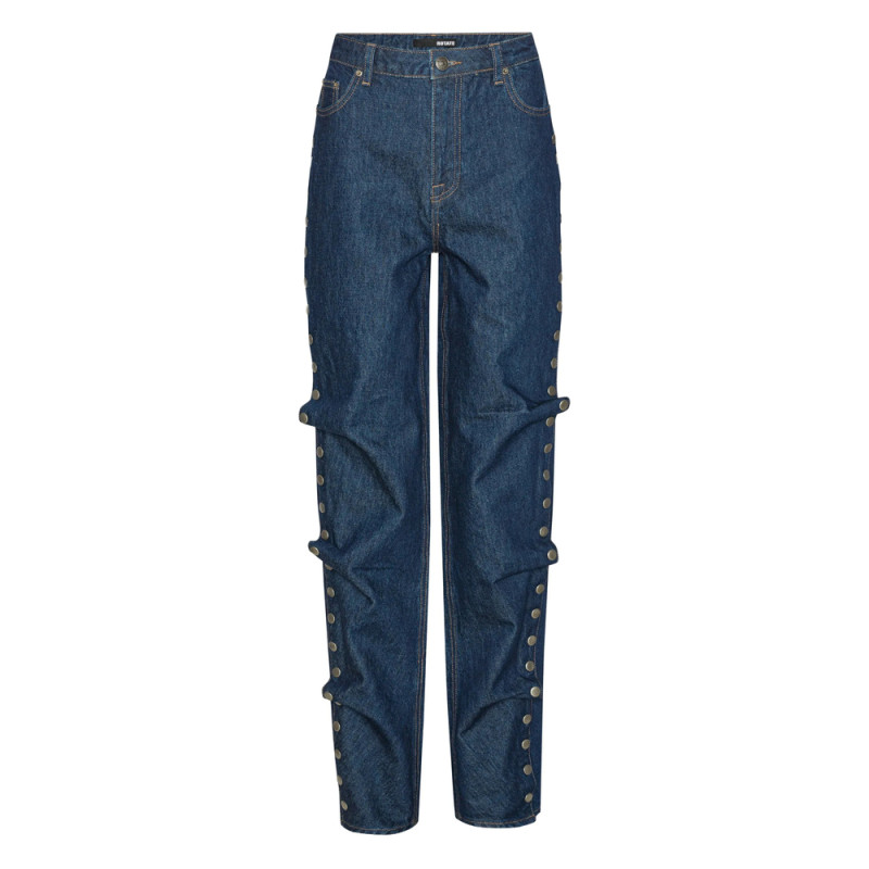 Rotate Buttoned Wide Leg Jeans
