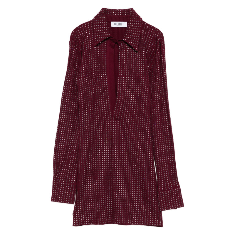 The Attico Embellished Collared Dress