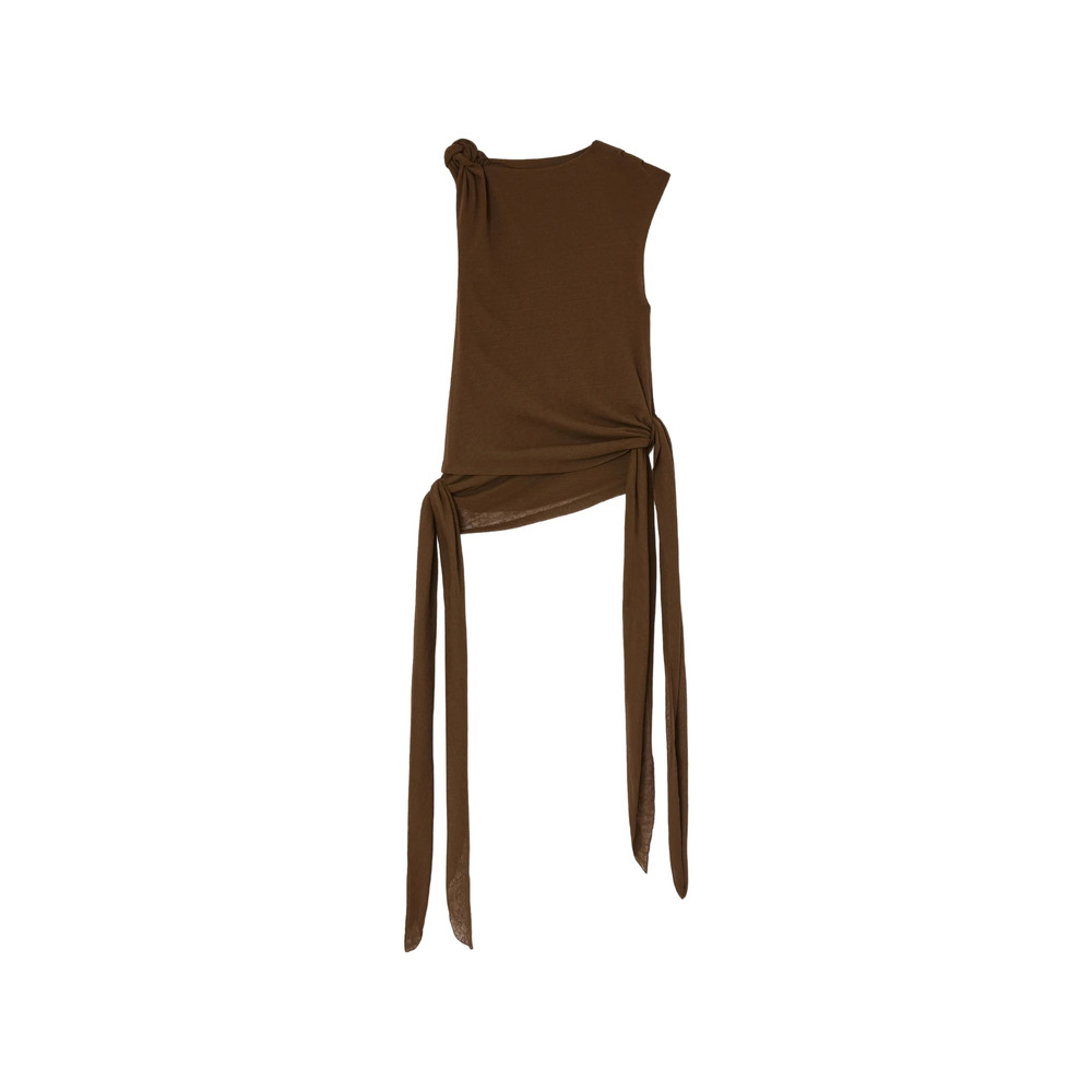 Ganni Knot-detail Asymmetric Tank Top