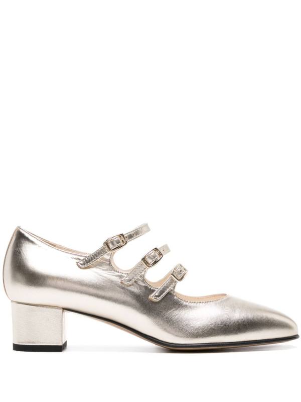 40mm Kina metallic leather pumps