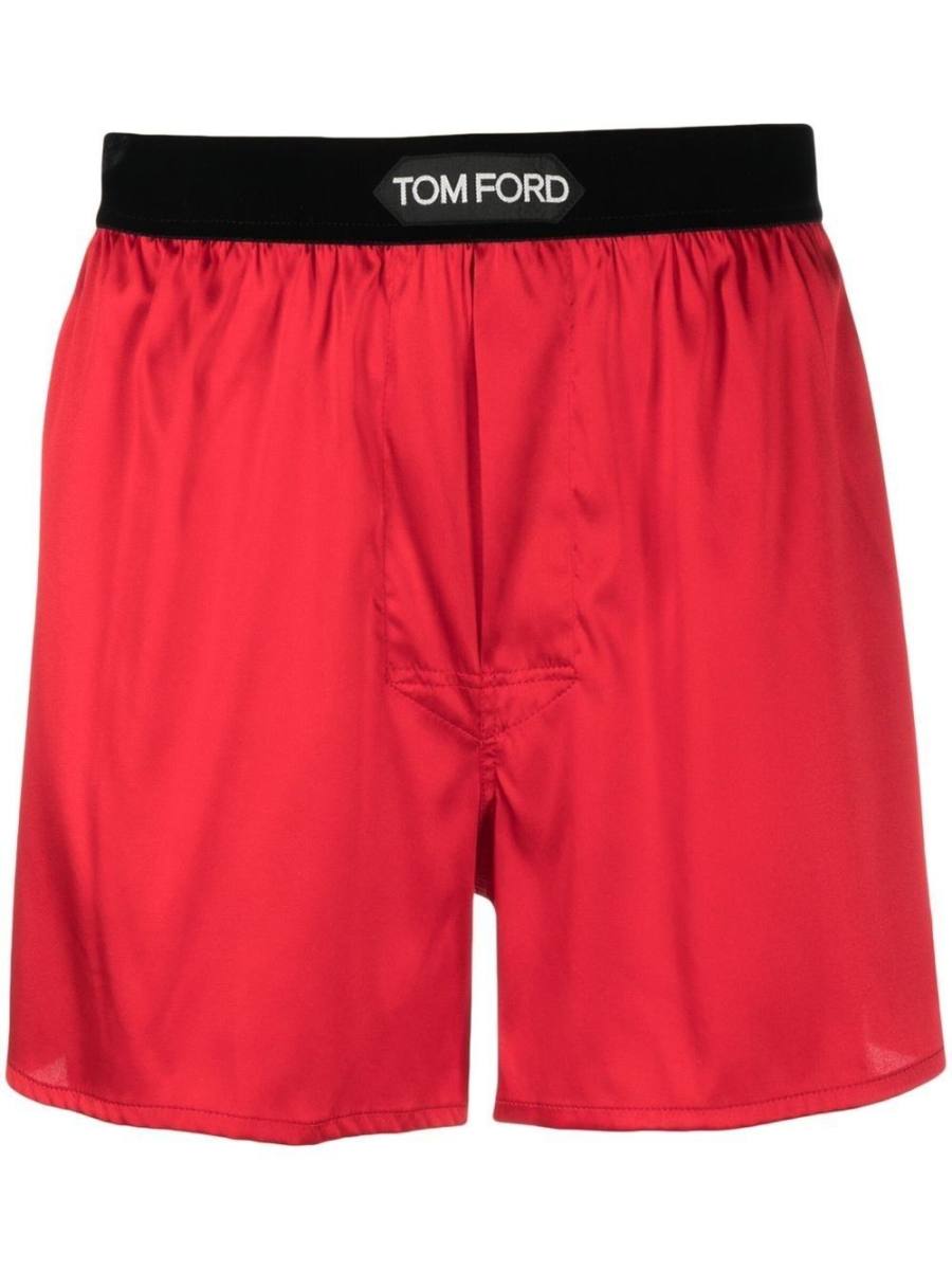 logo-waist satin boxers