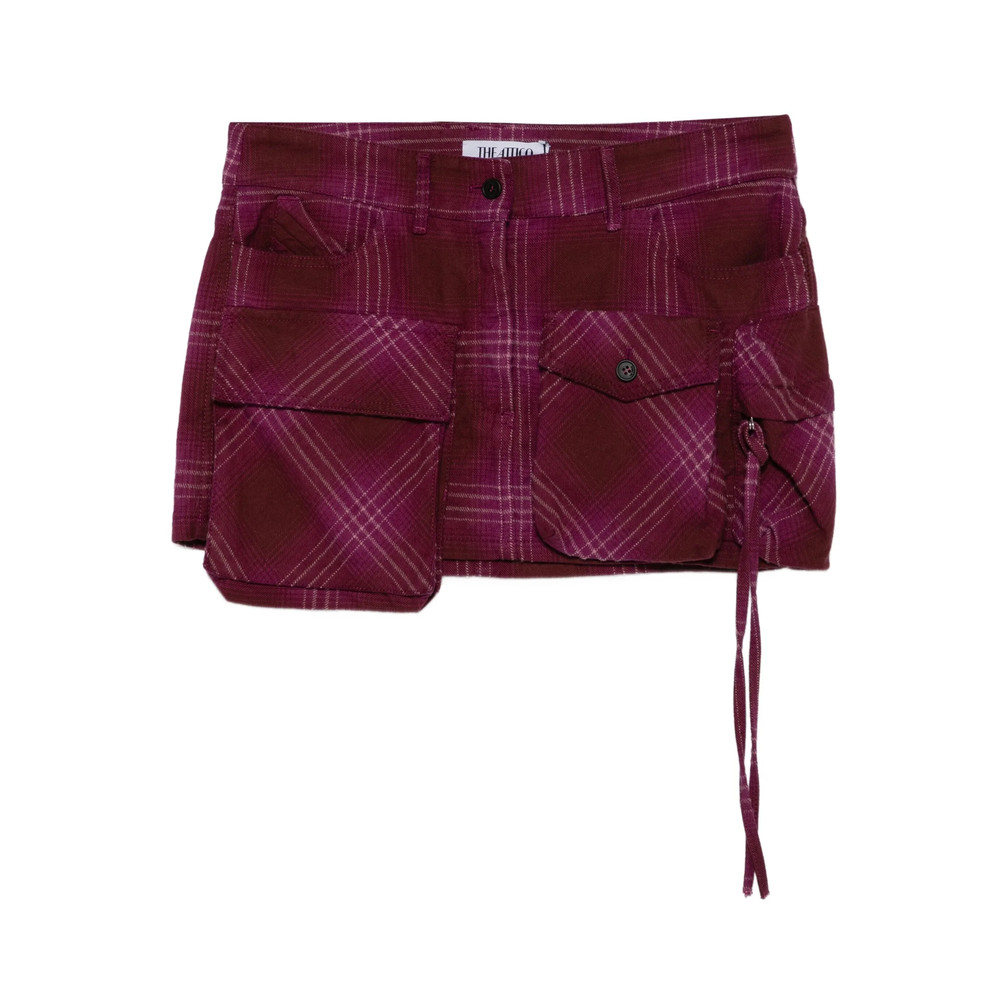 The Attico Plaid Pocket Mini Skirt