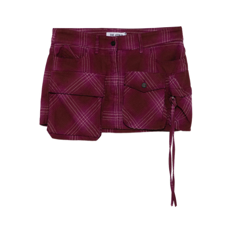 The Attico Plaid Pocket Mini Skirt