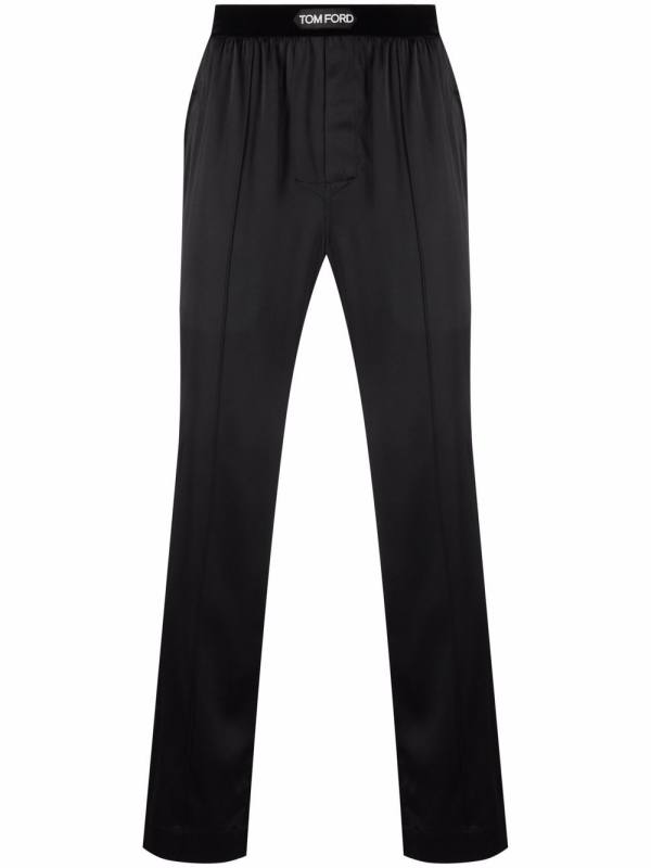 logo-waistband silk pajama trousers