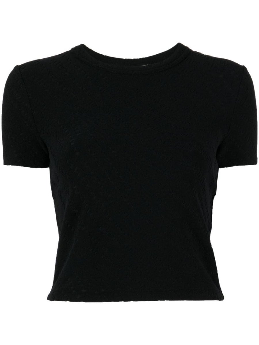 logo-jacquard knitted top