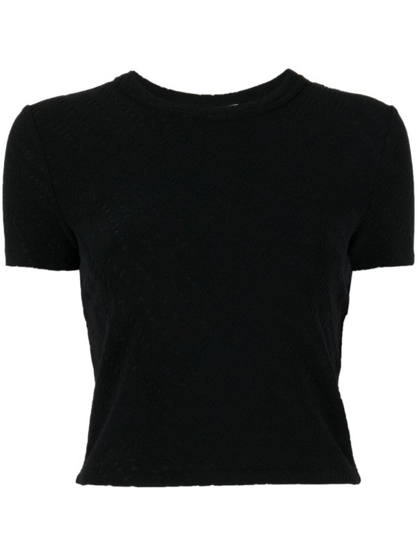 logo-jacquard knitted top