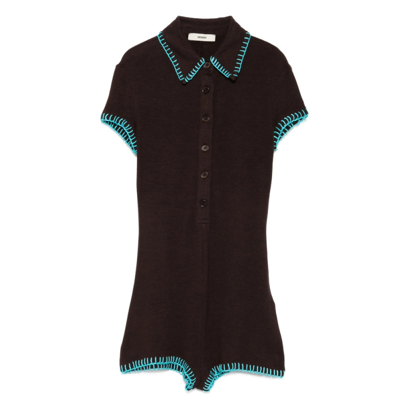 Siedres Dunie Short-sleeve Buttoned Jumpsuit
