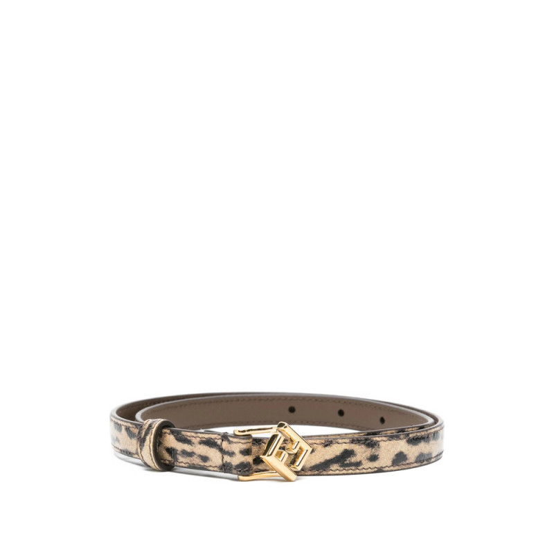 Fendi Leopard-print Leather Belt