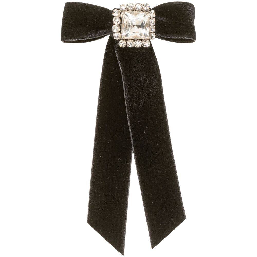 Jennifer Behr Zelina Crystal-embellished Velvet Hair Clip