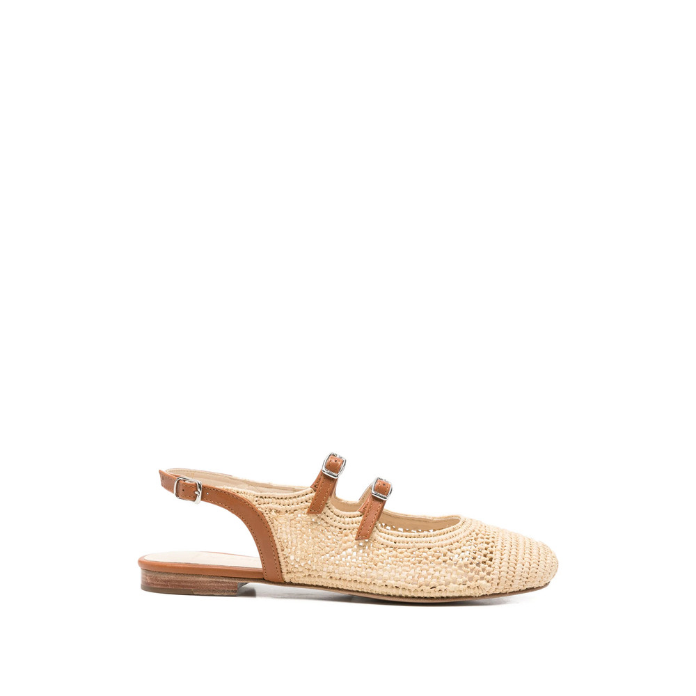 Carel Paris Balma Buckle-strap Woven Flat Pumps
