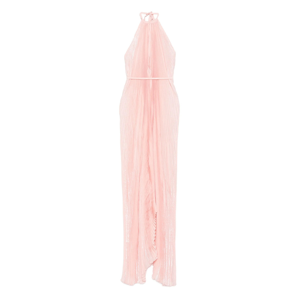 L'idee Pleated Halterneck Gown
