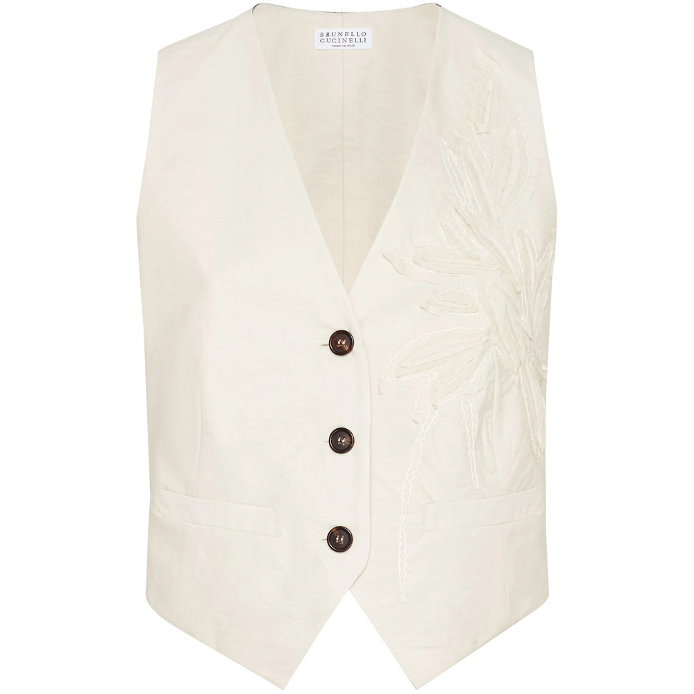 Brunello Cucinelli Flora-appliqué Waistcoat