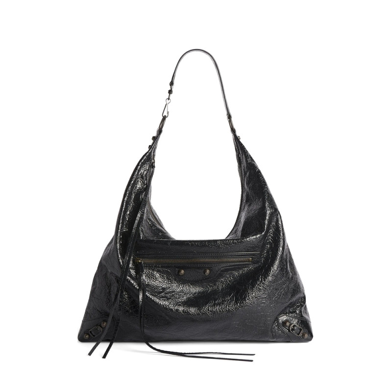 Balenciaga Large Le City Crinkled-leather Shoulder Bag
