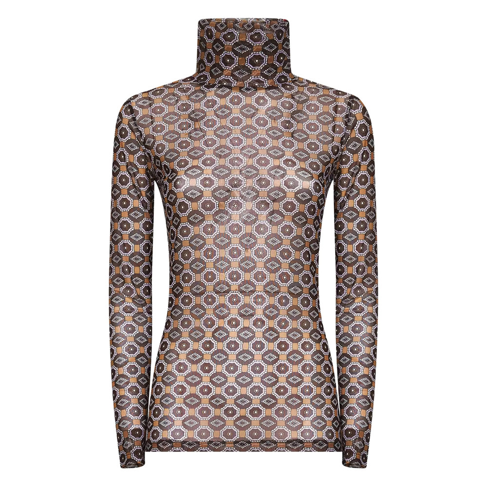 Dries Van Noten Geometric-print High-neck Top