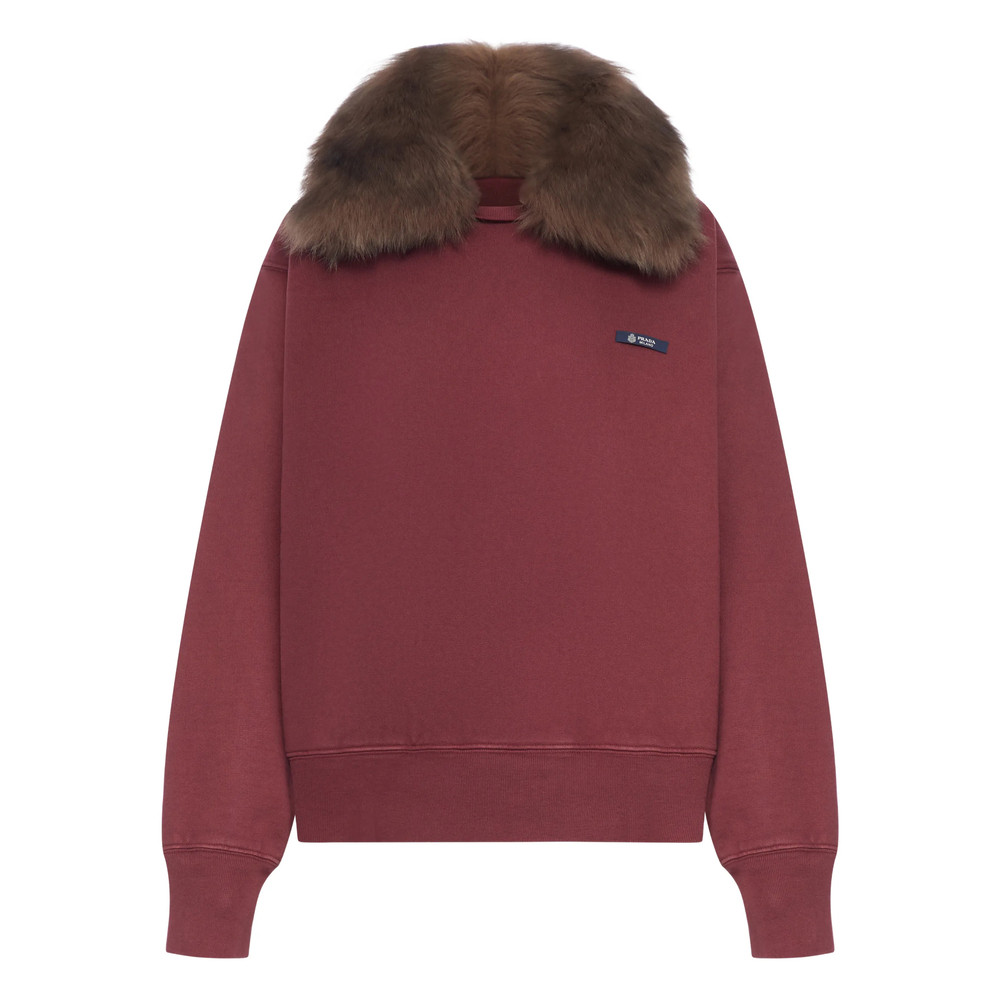 Prada Fur-collar Sweatshirt