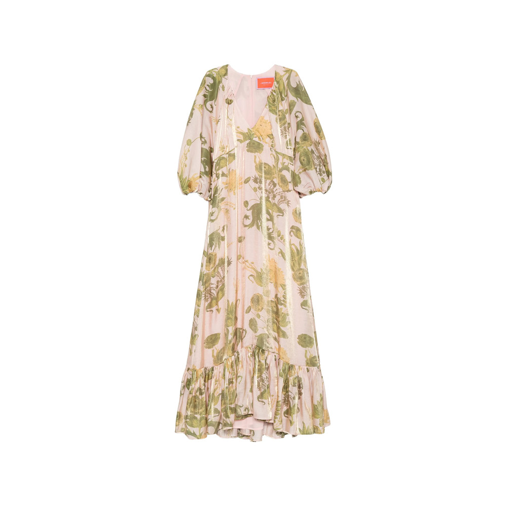 La Doublej Floral-print Ruffled Dress