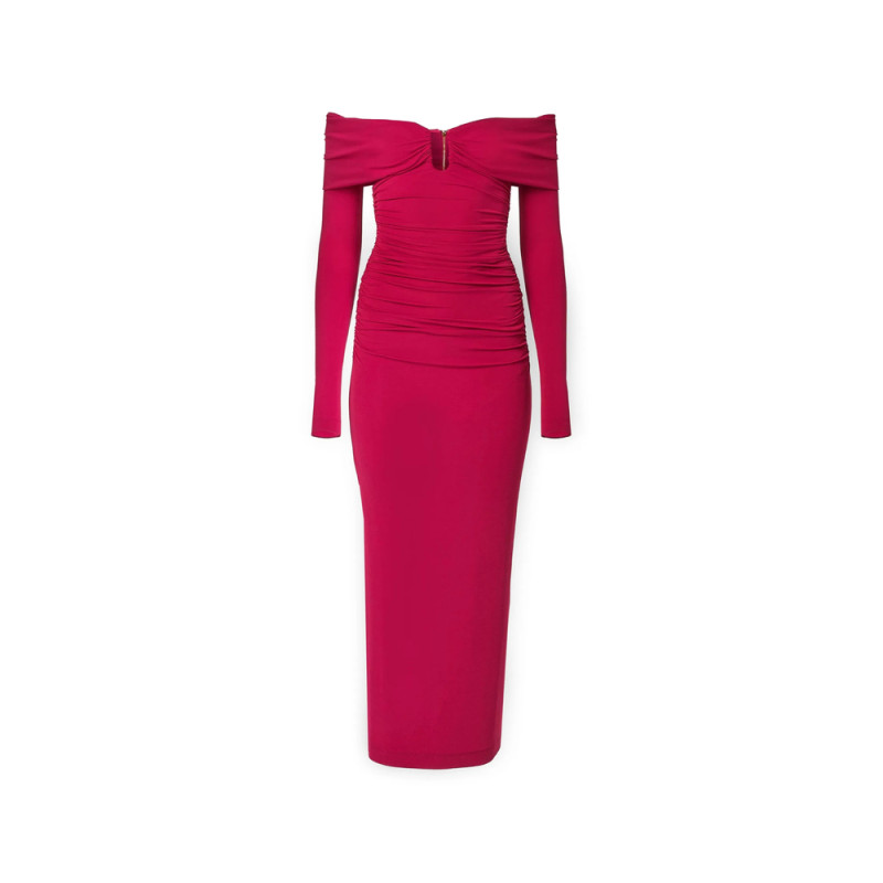 Carolina Herrera Off-shoulder Midi Dress