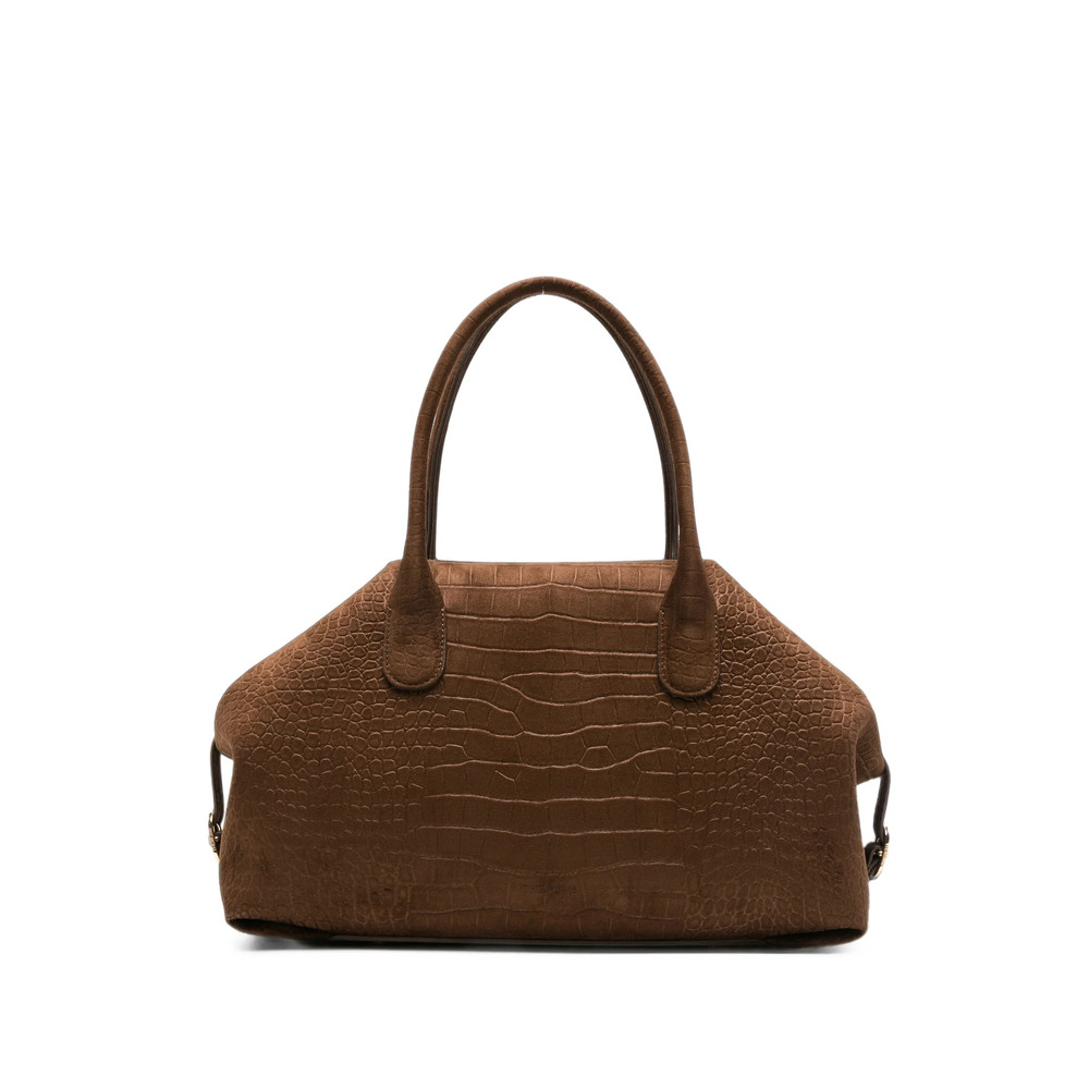 Themoirè Talia Croc-effect Suede Tote Bag