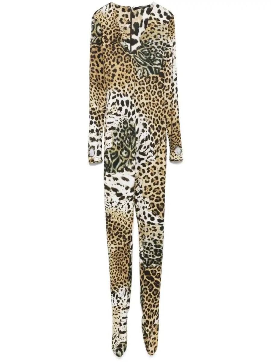 leopard-print playsuit