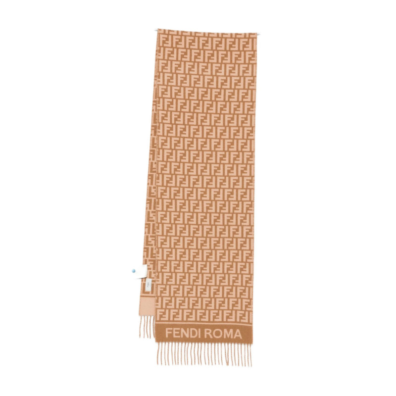 Fendi Logo-detail Fringed Scarf
