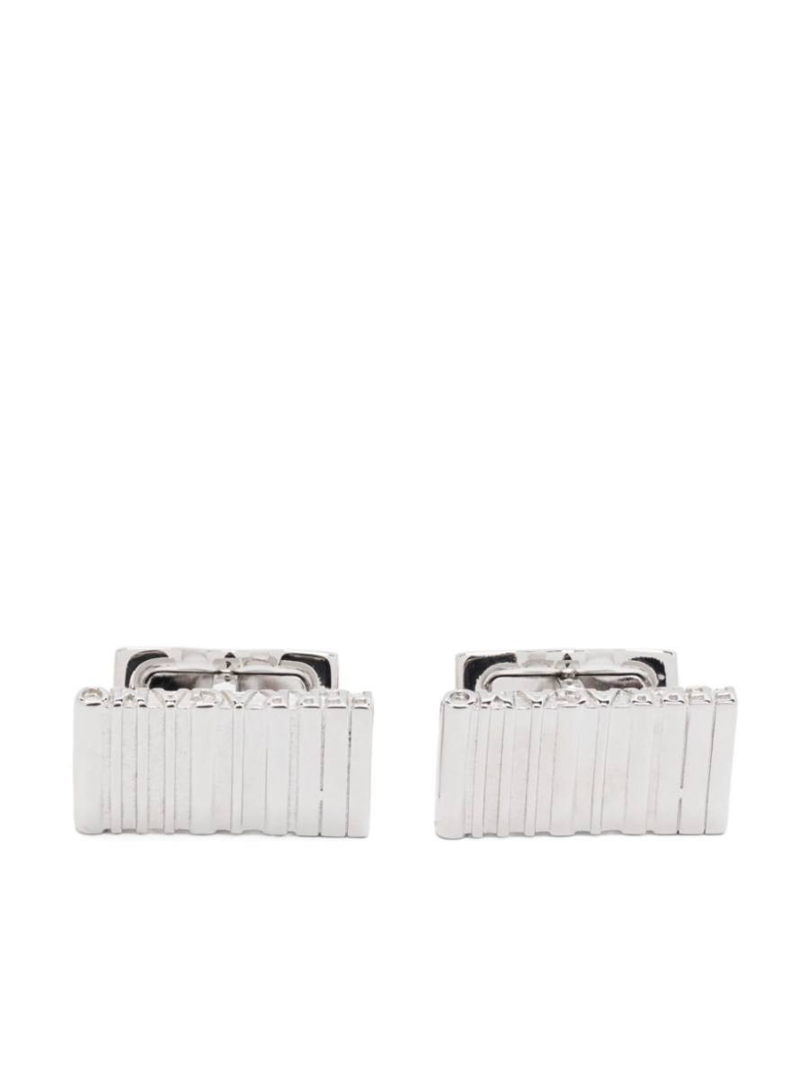 logo-embossed cufflinks