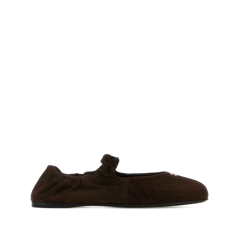 Miu Miu Ruches Suede Ballerinas