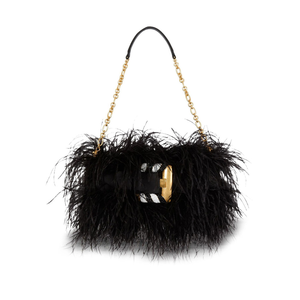 Balmain Anthem Feather-detail Shoulder Bag