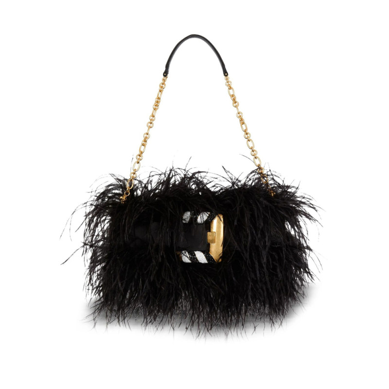 Balmain Anthem Feather-detail Shoulder Bag