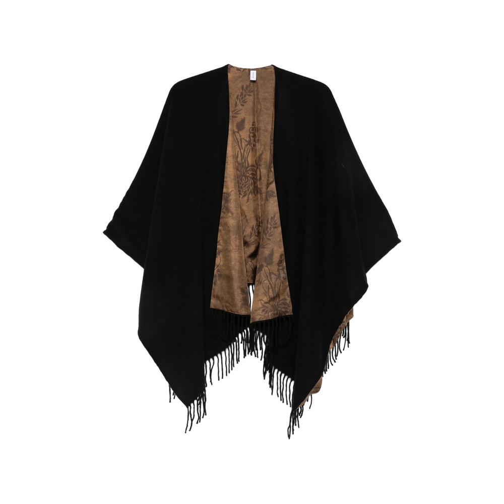 Ferragamo Floral-print Fringed Cape