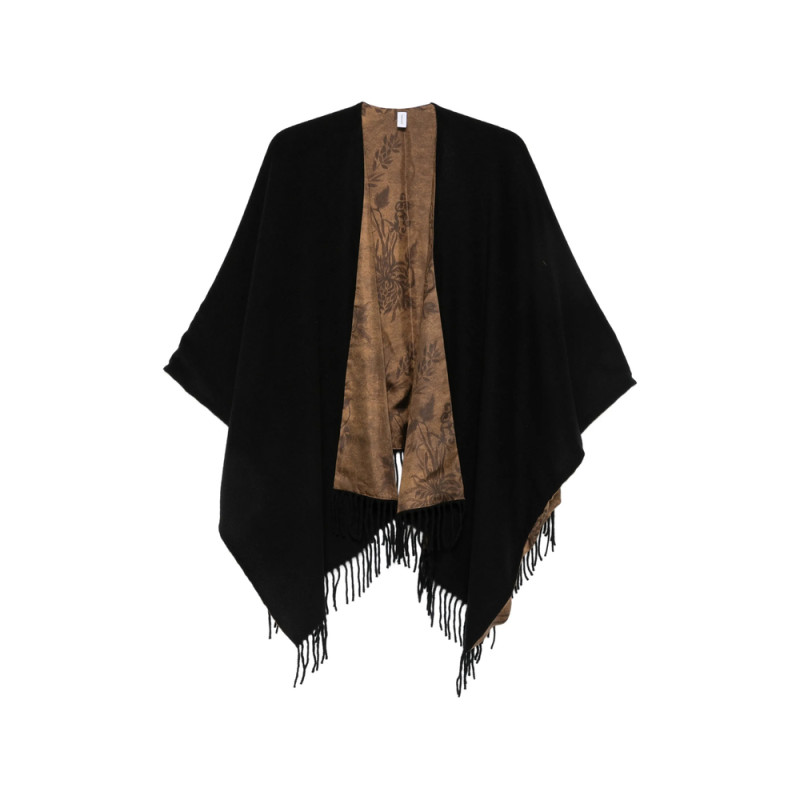 Ferragamo Floral-print Fringed Cape
