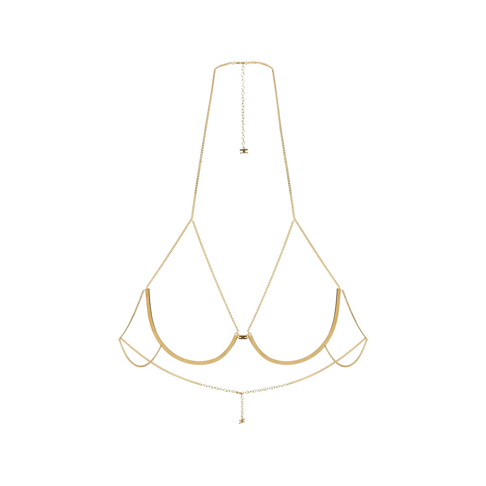 Elisabetta Franchi Bodychain Necklace In Golden Metal