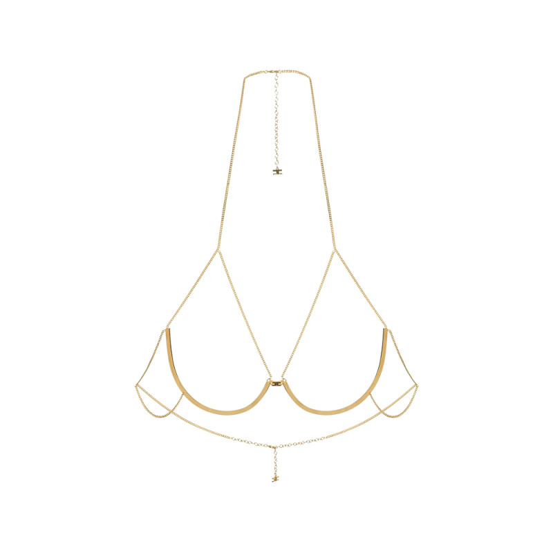 Elisabetta Franchi Bodychain Necklace In Golden Metal