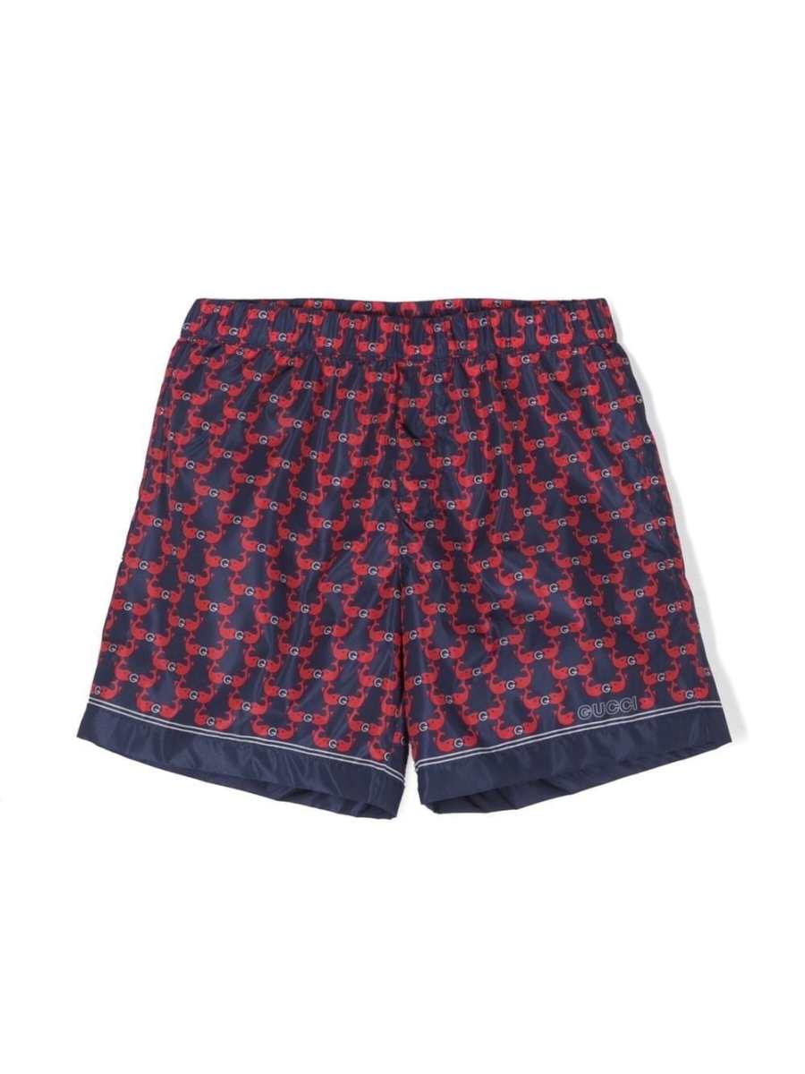 whale-print swim shorts