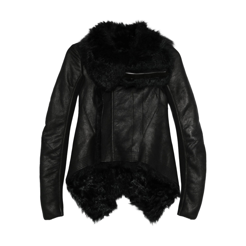 Rick Owens Fur-trimmed Leather Jacket