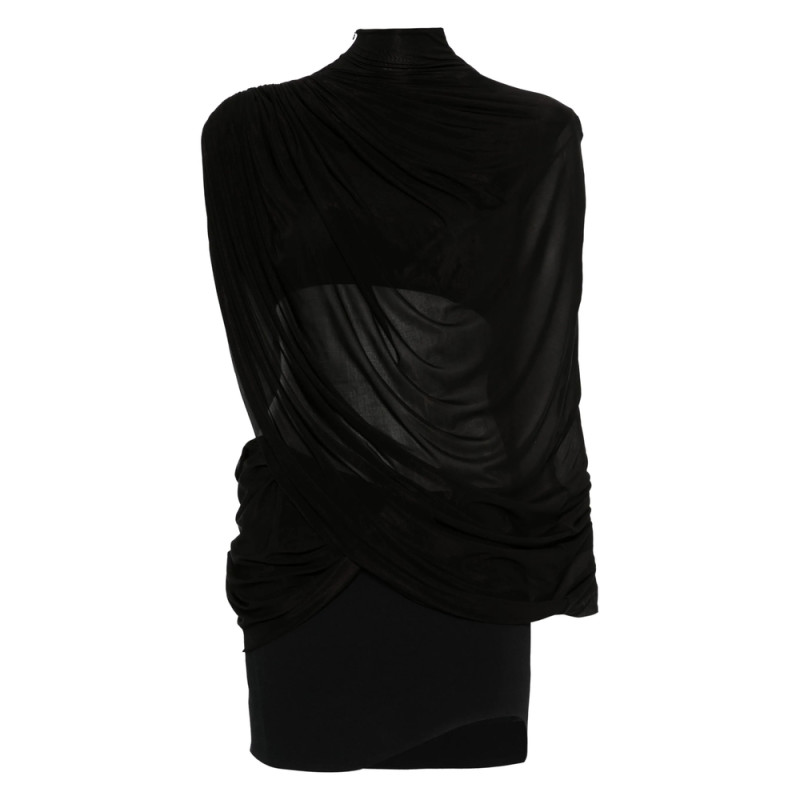 Francesco Murano Draped High-neck Dress
