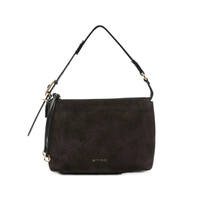 Etro Logo-plaque Suede Shoulder Bag