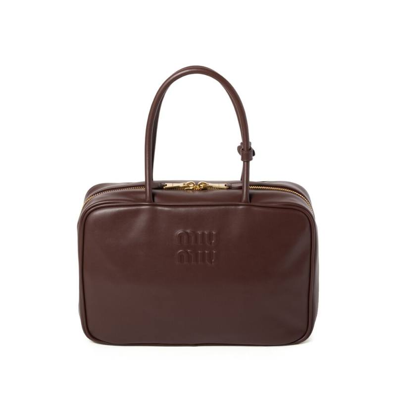 Miu Miu Beau Logo-debossed Leather Bag