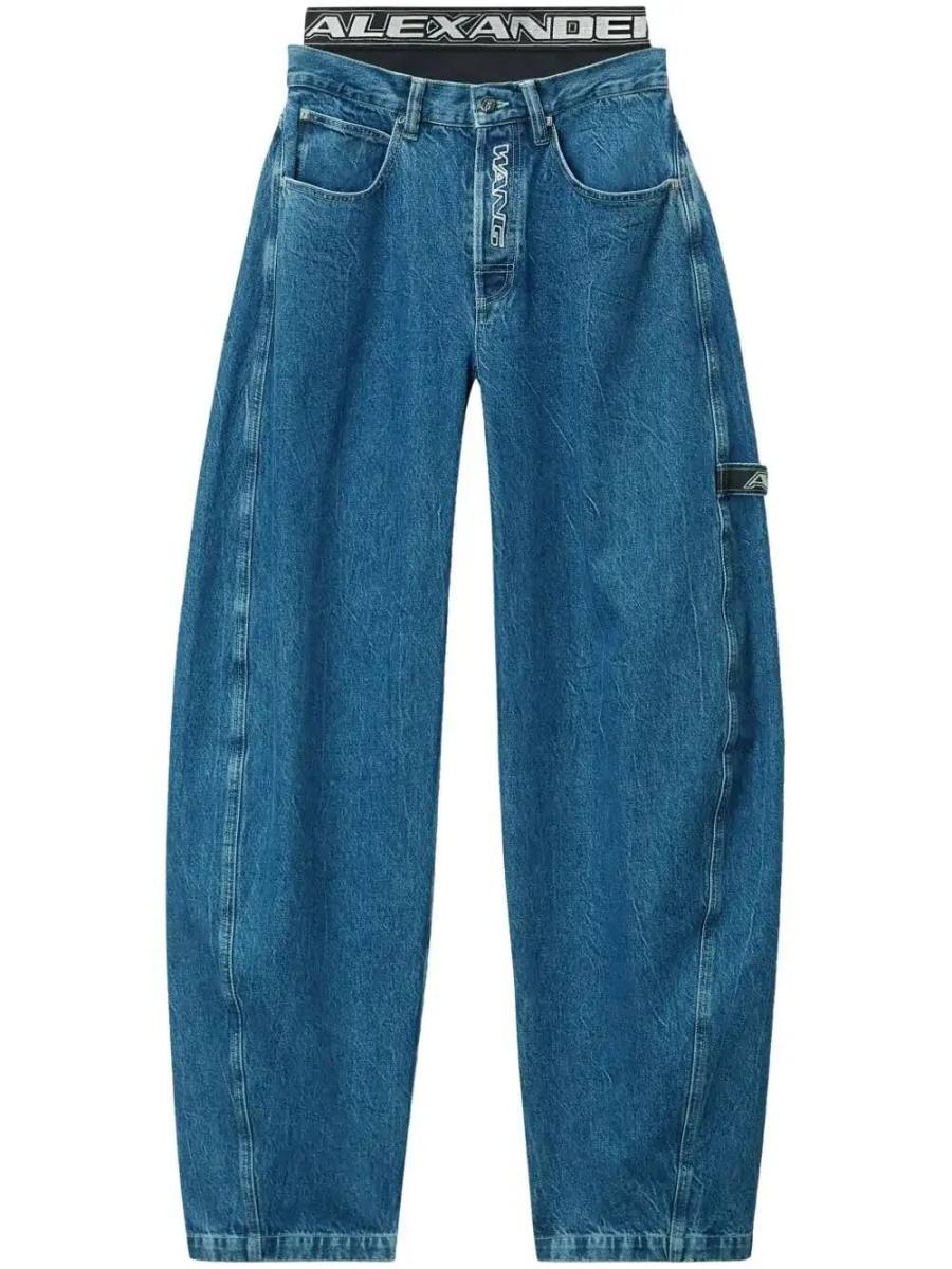 logo-waistband jeans